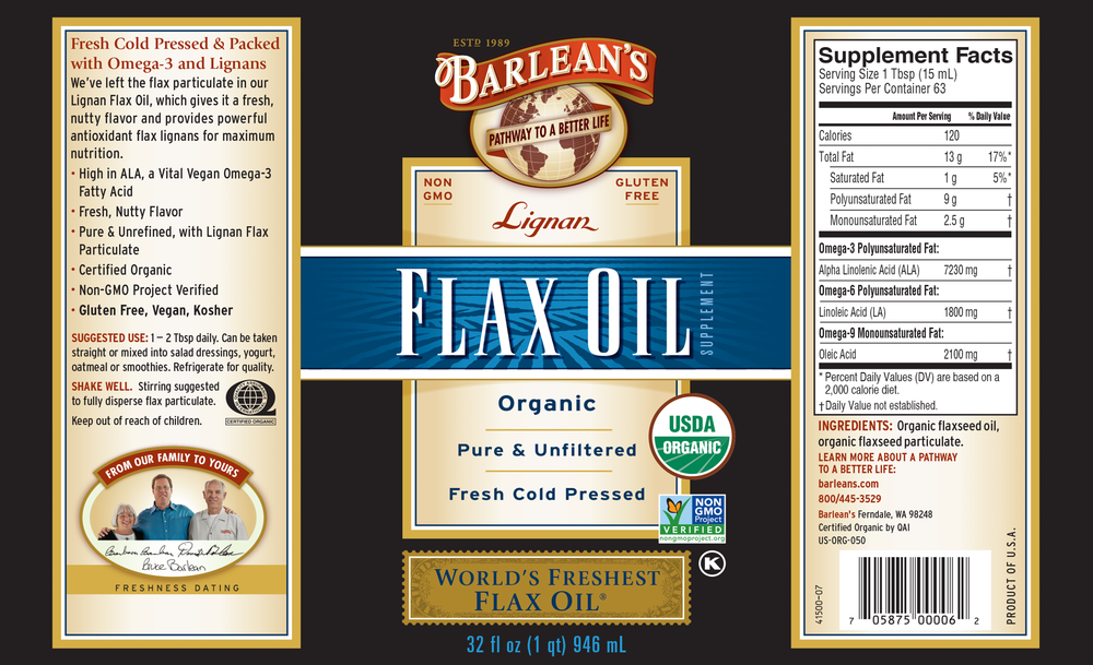 Product image for Lignan Flax Oil.