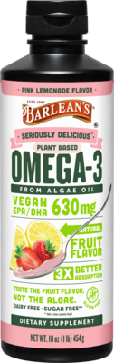 Seriously Delicious Omega-3 from Algae Oil Pink Lemonade 454 Grams