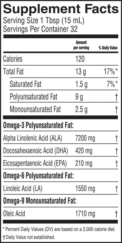 Product image for Vegan Omega; Flax &amp; Algae Oil Blend.