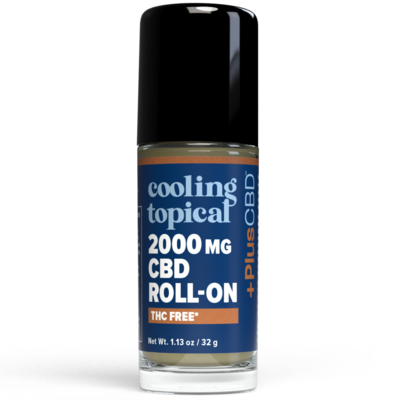 PlusCBD Cooling Topical THC Free Roll-On - 2000mg 1 Ounce