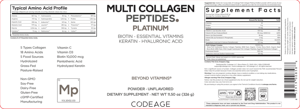 Product image for Multi Collagen Powder Platinum.