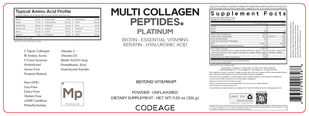 Product image for Multi Collagen Powder Platinum.