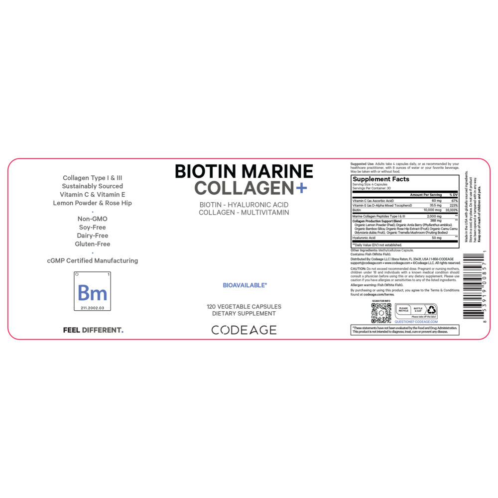 Product image for Biotin Marine Collagen + HA + Vit C.