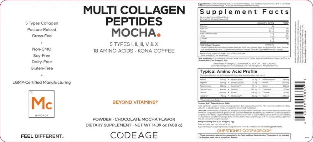 Product image for Multi Collagen Peptide Powder Mocha Chocolate Mocha.