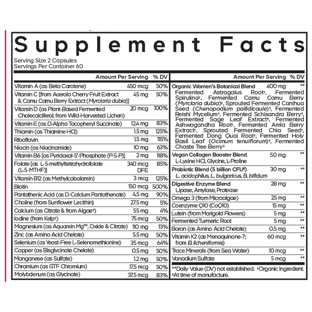 Product image for Women's Fermented Multivitamin.