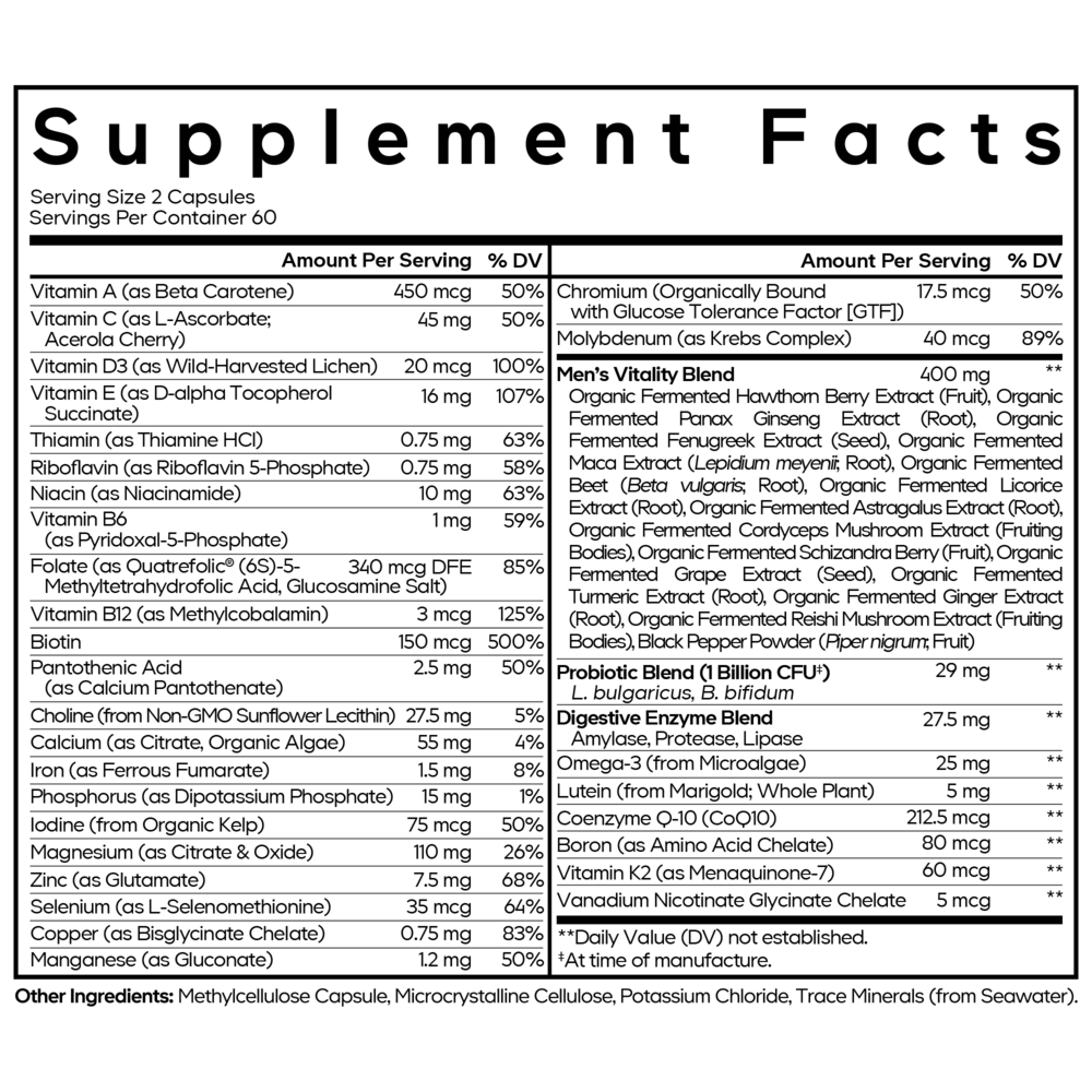 Product image for Men's Fermented Multivitamin.