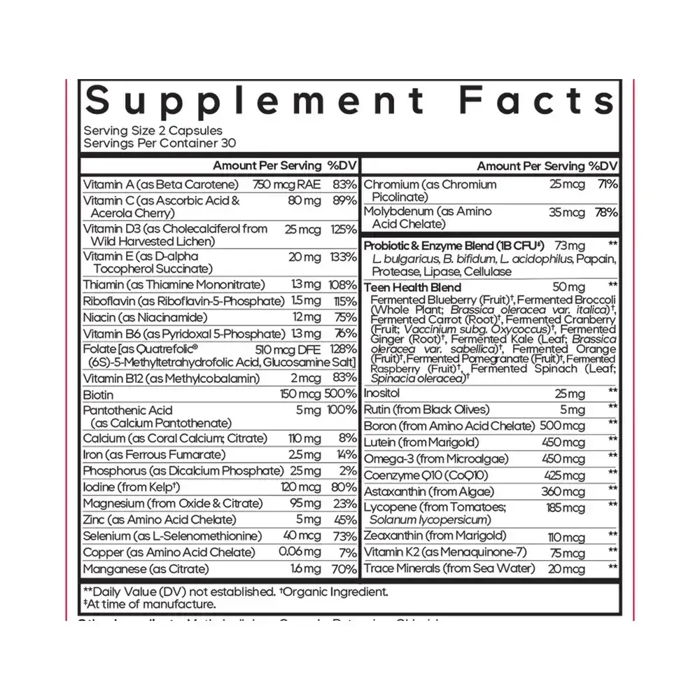 Product image for Teens Fermented Multivitamin.