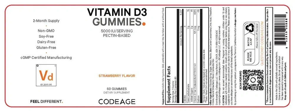 Product image for Vitamin D3 5000IU Gummies.