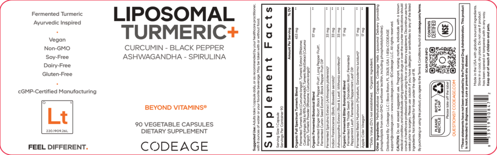 Product image for Liposomal Fermented Turmeric.