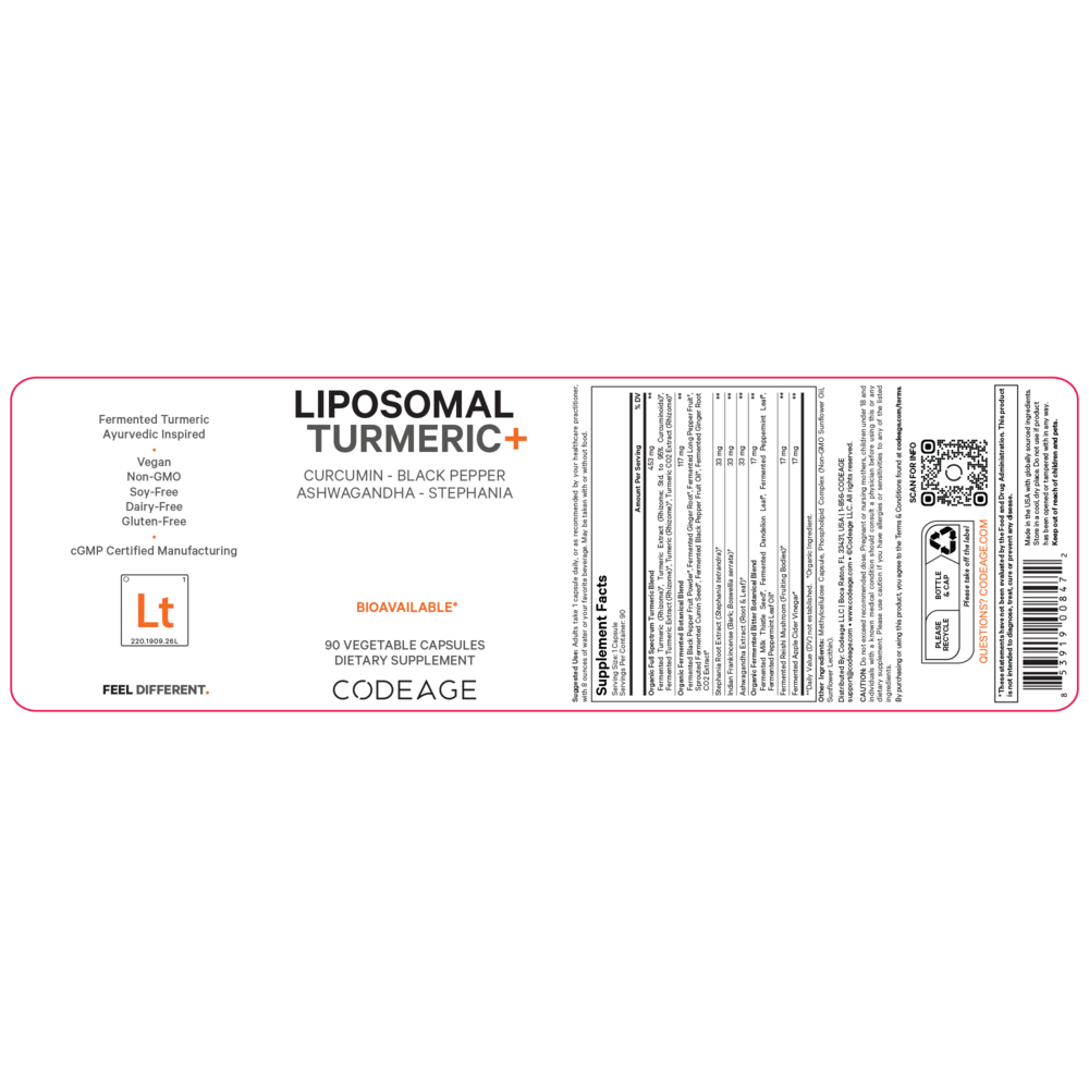 Product image for Liposomal Fermented Turmeric.