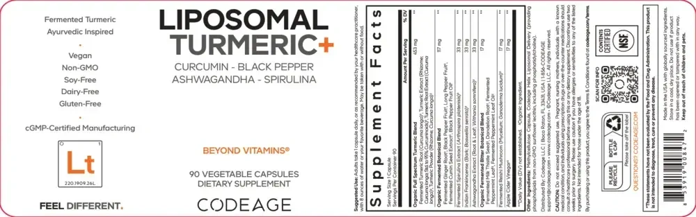 Product image for Liposomal Fermented Turmeric.