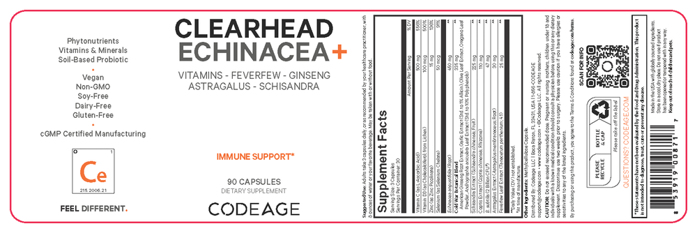 Product image for Clearhead Echinacea - Immune Support.