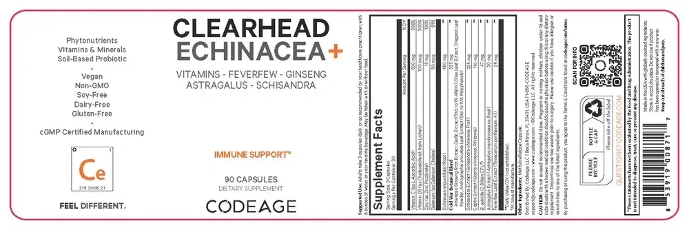 Product image for Clearhead Echinacea - Immune Support.