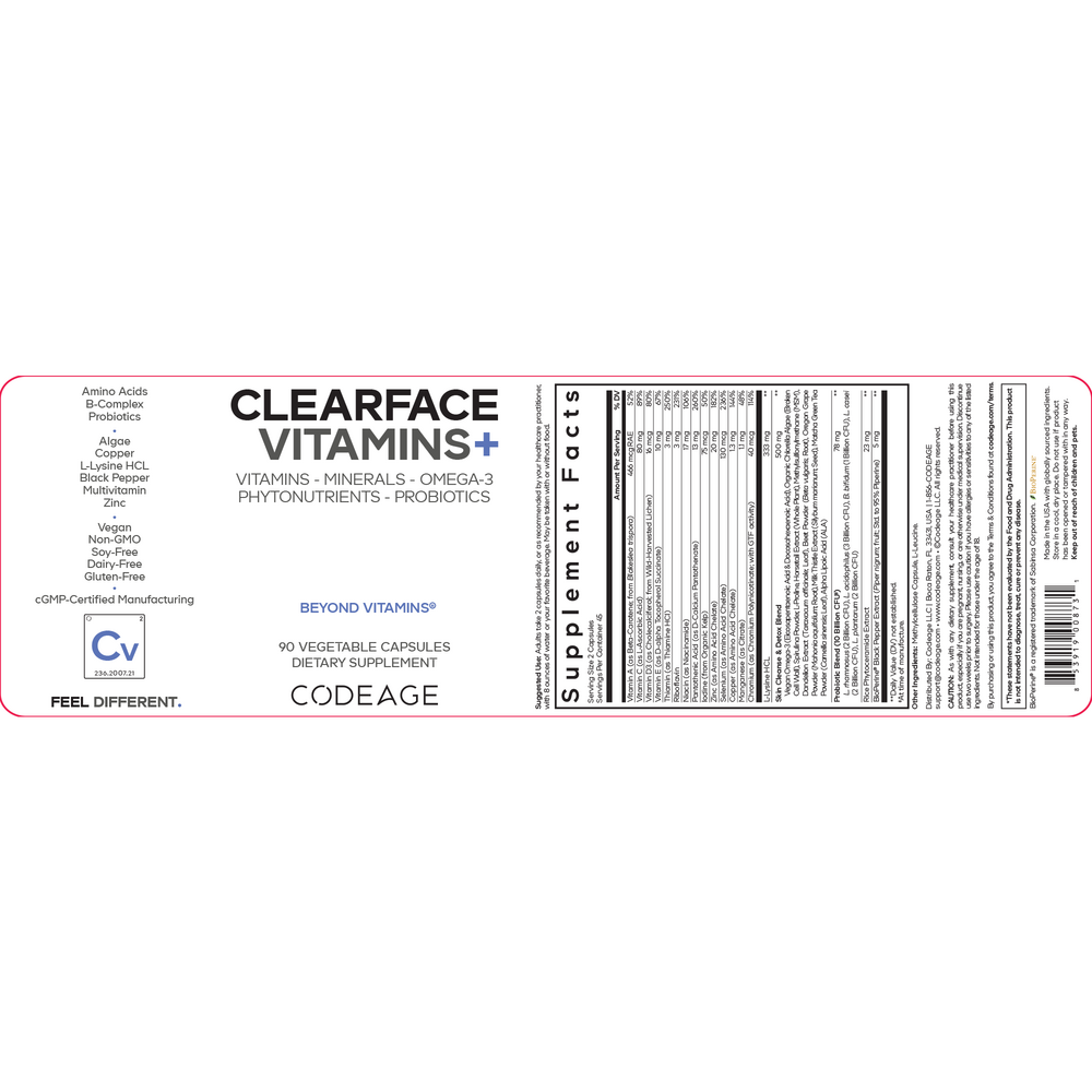Product image for Clearface Acne Skin Vitamins.
