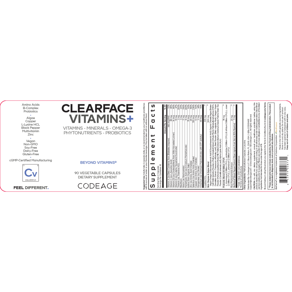Product image for Clearface Acne Skin Vitamins.