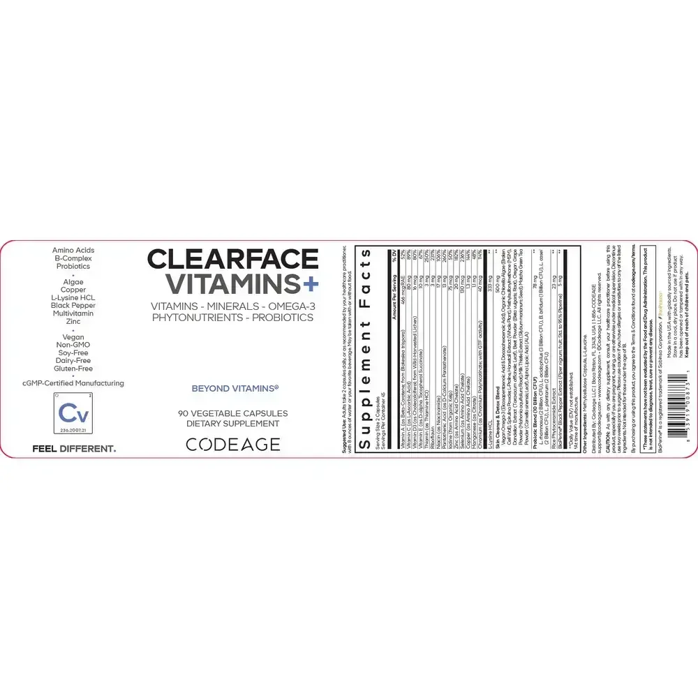 Product image for Clearface Acne Skin Vitamins.
