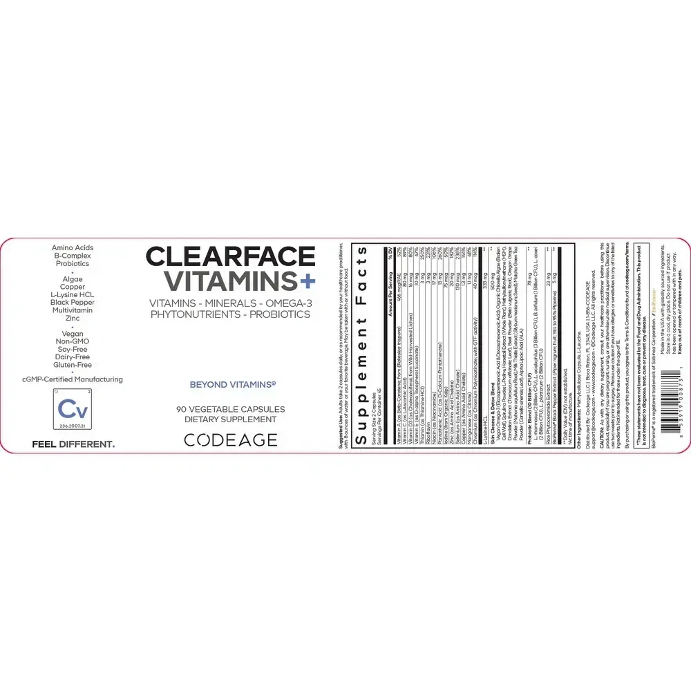 Product image for Clearface Acne Skin Vitamins.