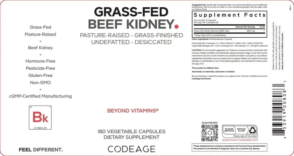 Product image for Grass-Fed Beef Kidney.
