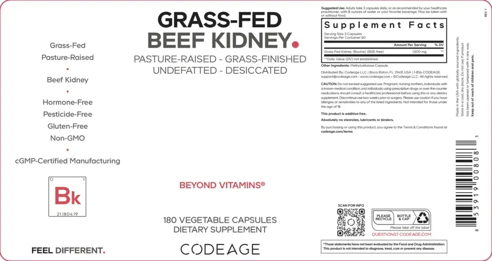 Product image for Grass-Fed Beef Kidney.