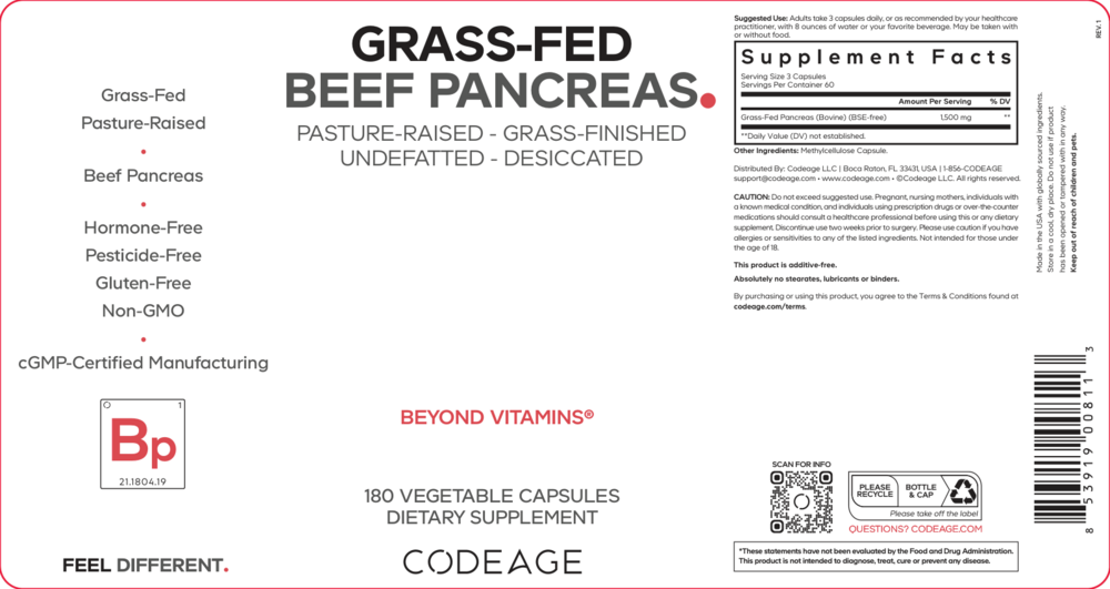 Product image for Grass-Fed Beef Pancreas.