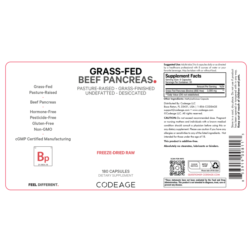 Product image for Grass-Fed Beef Pancreas.