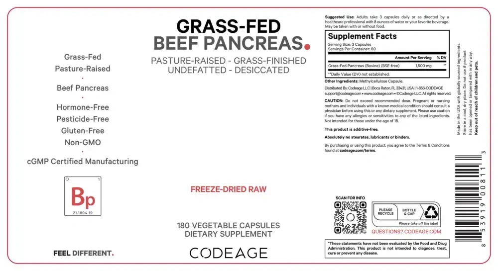 Product image for Grass-Fed Beef Pancreas.