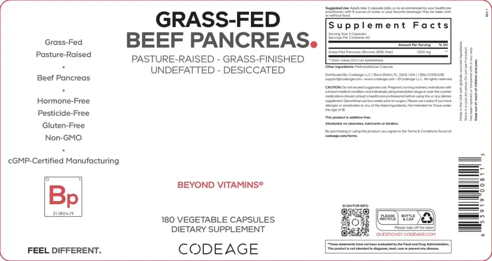 Product image for Grass-Fed Beef Pancreas.