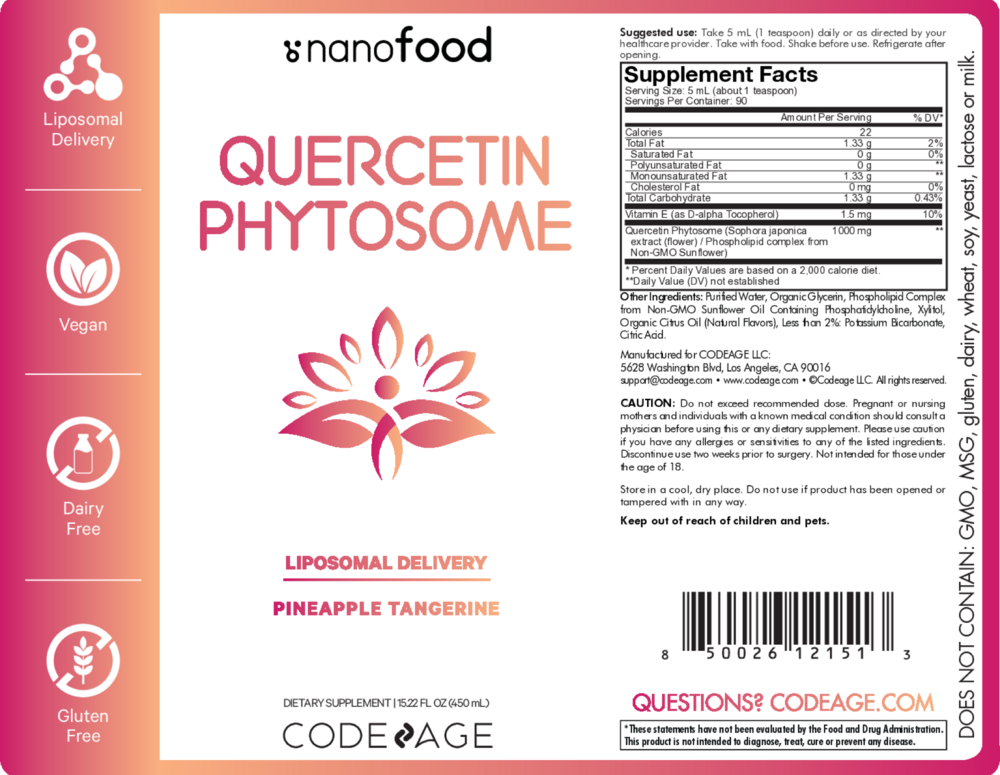Product image for Nanofood Liquid Quercetin Phytosome.