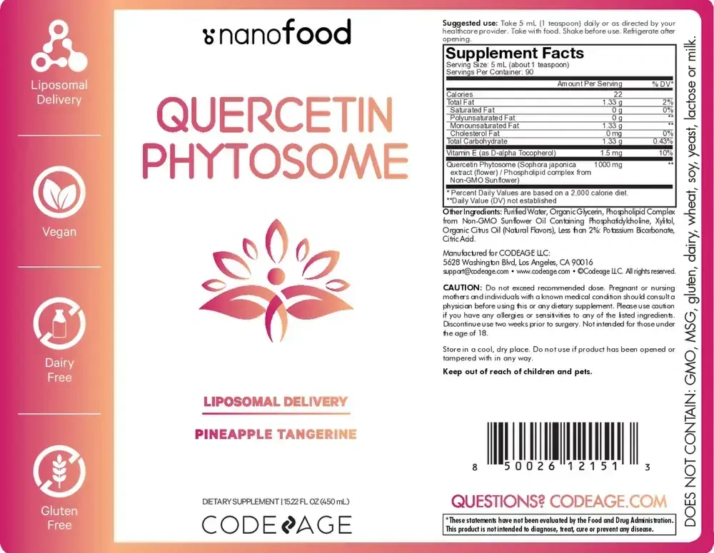 Product image for Nanofood Liquid Quercetin Phytosome.