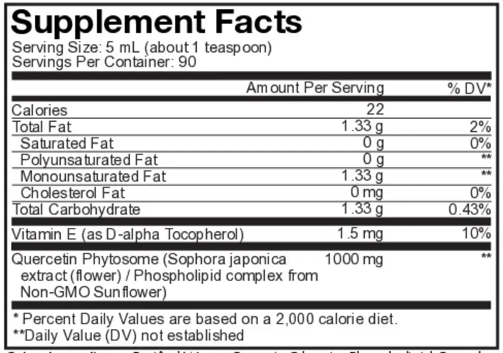 Product image for Nanofood Liquid Quercetin Phytosome.