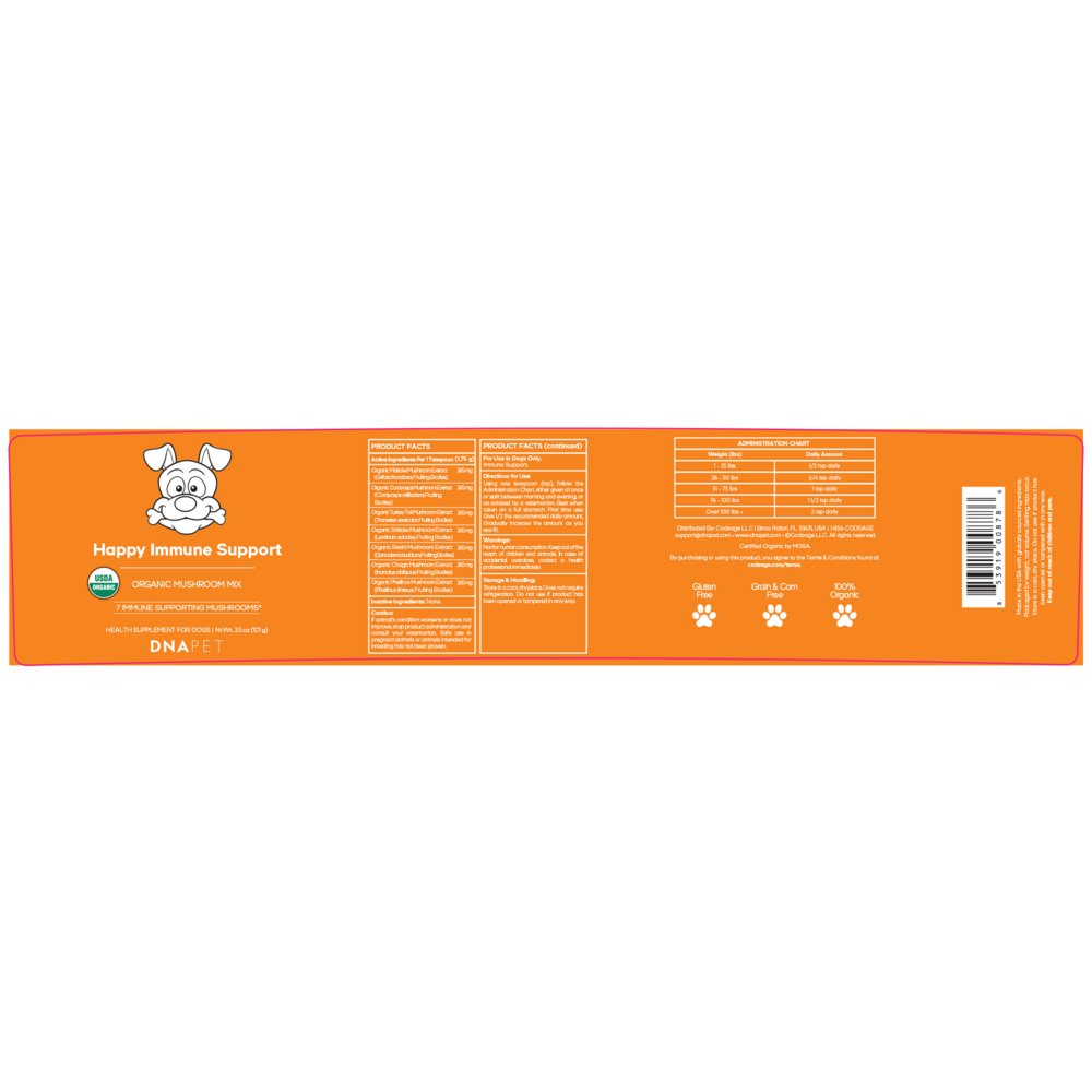 Product image for DNA PET Happy Immunity USDA Organic.