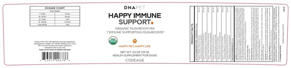 Product image for DNA PET Happy Immunity USDA Organic.