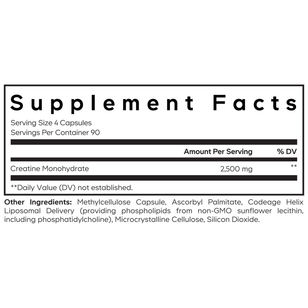 Product image for Liposomal Creatine Monohydrate Phospholipid Complex Capsules.