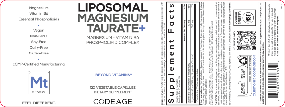 Product image for Liposomal Magnesium Taurate+.