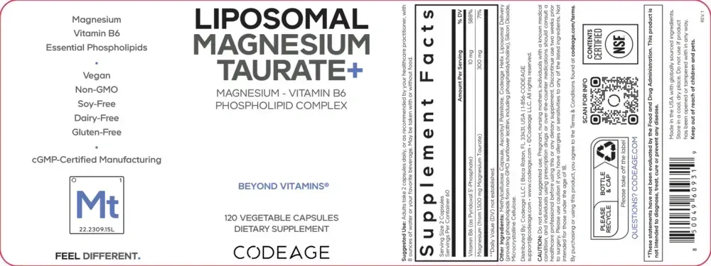 Product image for Liposomal Magnesium Taurate+.