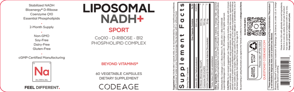 Product image for Liposomal NADH+.