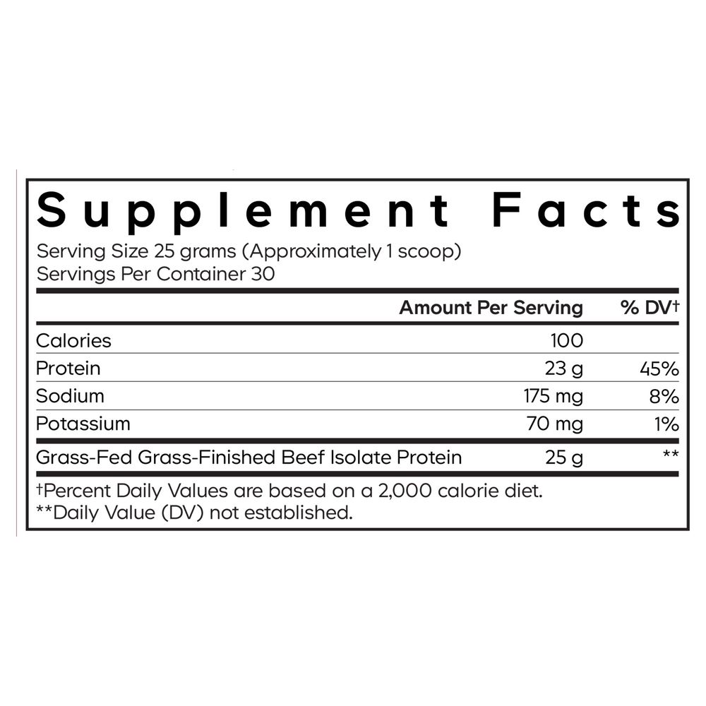 Product image for Beef Isolate Protein Powder.