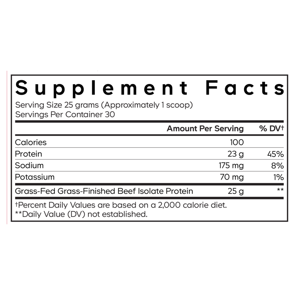 Product image for Beef Isolate Protein Powder.