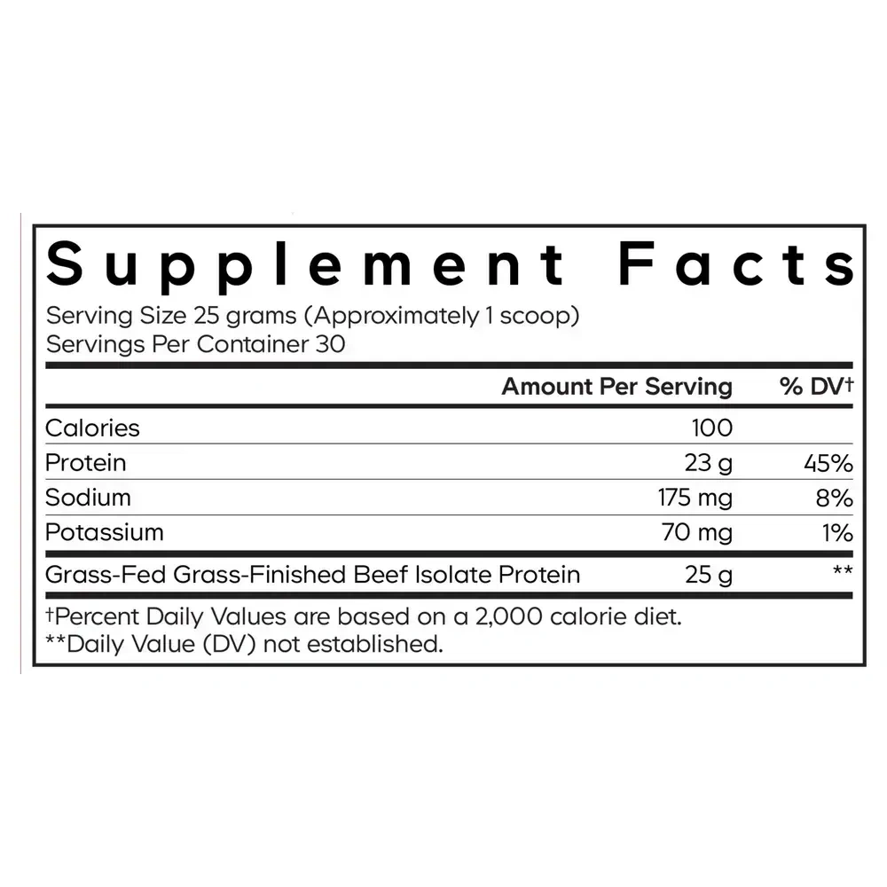 Product image for Beef Isolate Protein Powder.