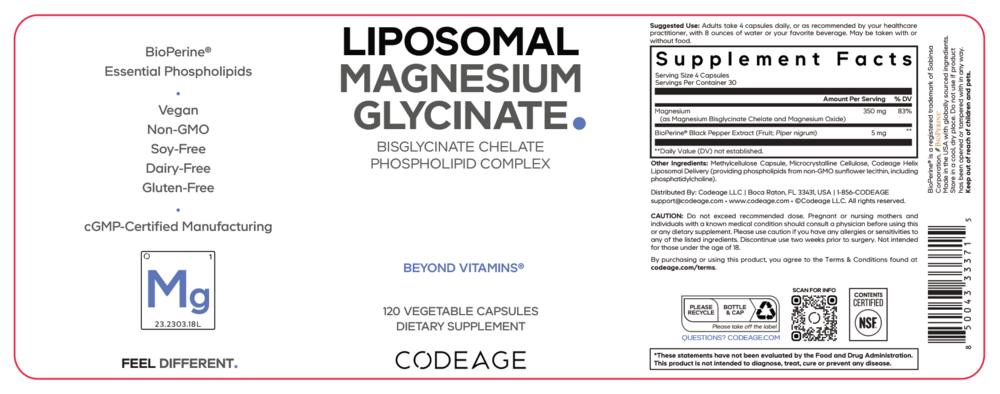 Product image for Liposomal Magnesium Glycinate.