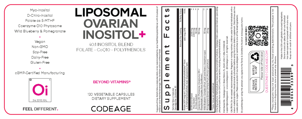 Product image for Liposomal Ovarian Inositol+.
