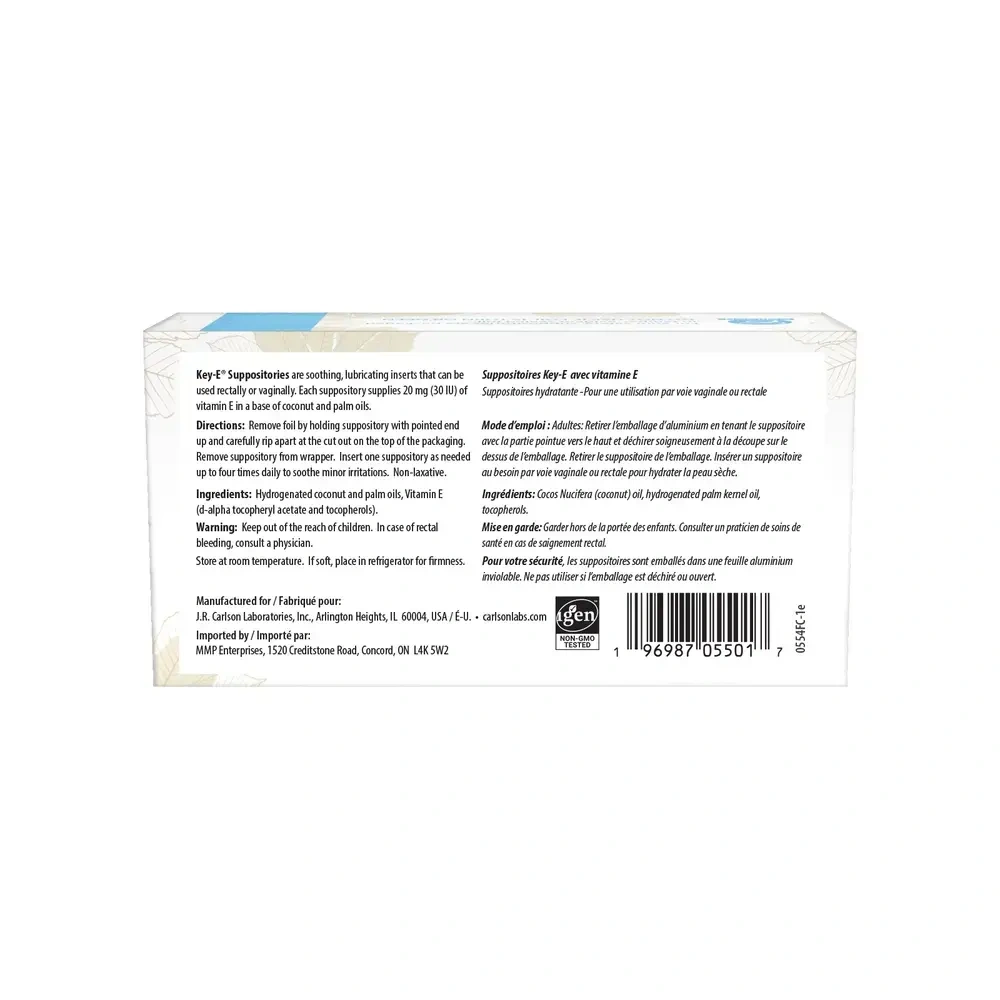 Product image for Key-E Suppositories.