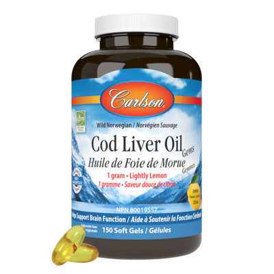 Cod Liver Oil Lightly Lemon (150 Softgels) Product image for Cod Liver Oil Lightly Lemon (150 Softgels).