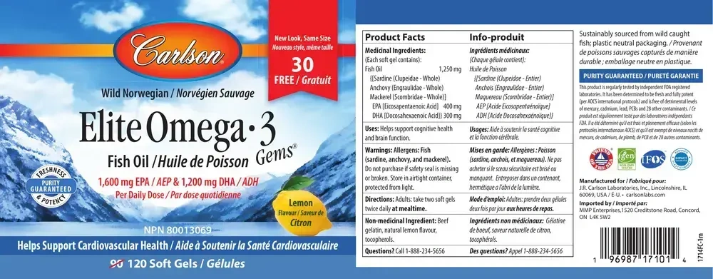 Product image for Elite Omega-3 Gems.