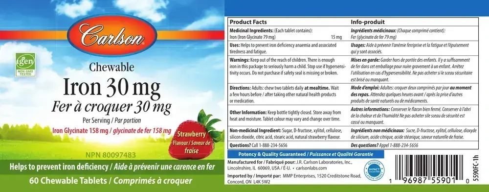 Product image for Chewable Iron 30mg.