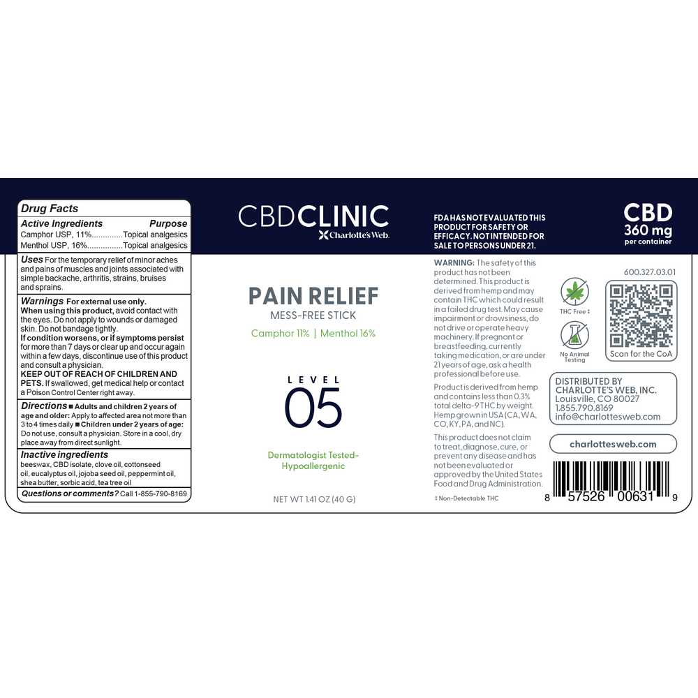 Product image for Level 5 - Pain Relief Stick.