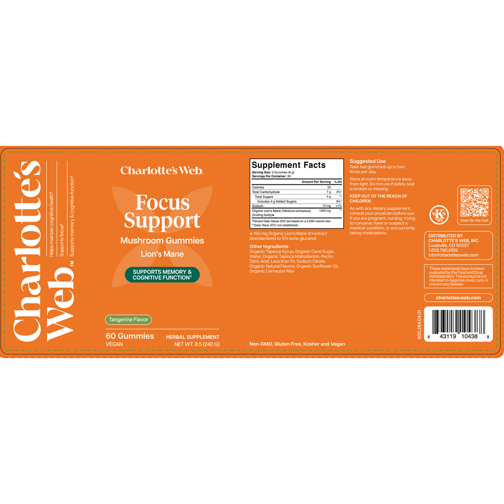 Product image for CW Focus Support Lion's Mane Gummy 60ct.