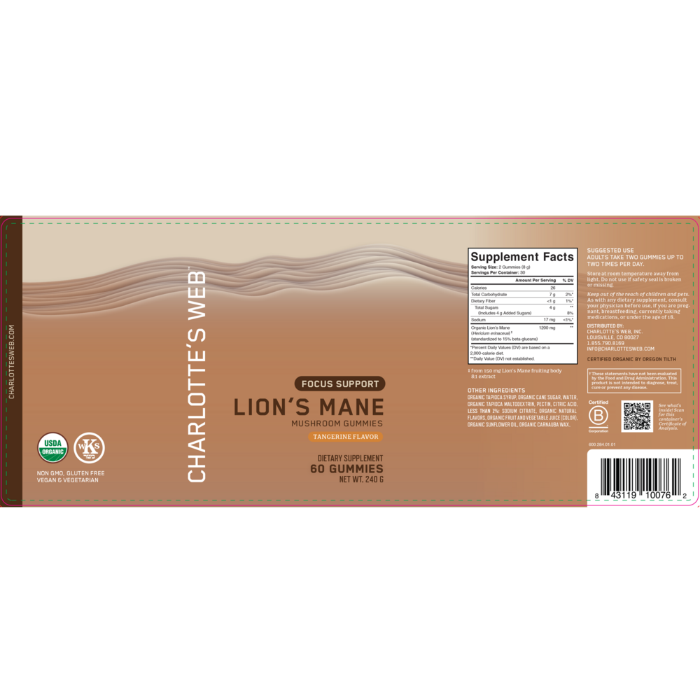 Product image for Lion's Mane Focus Support Gummy.