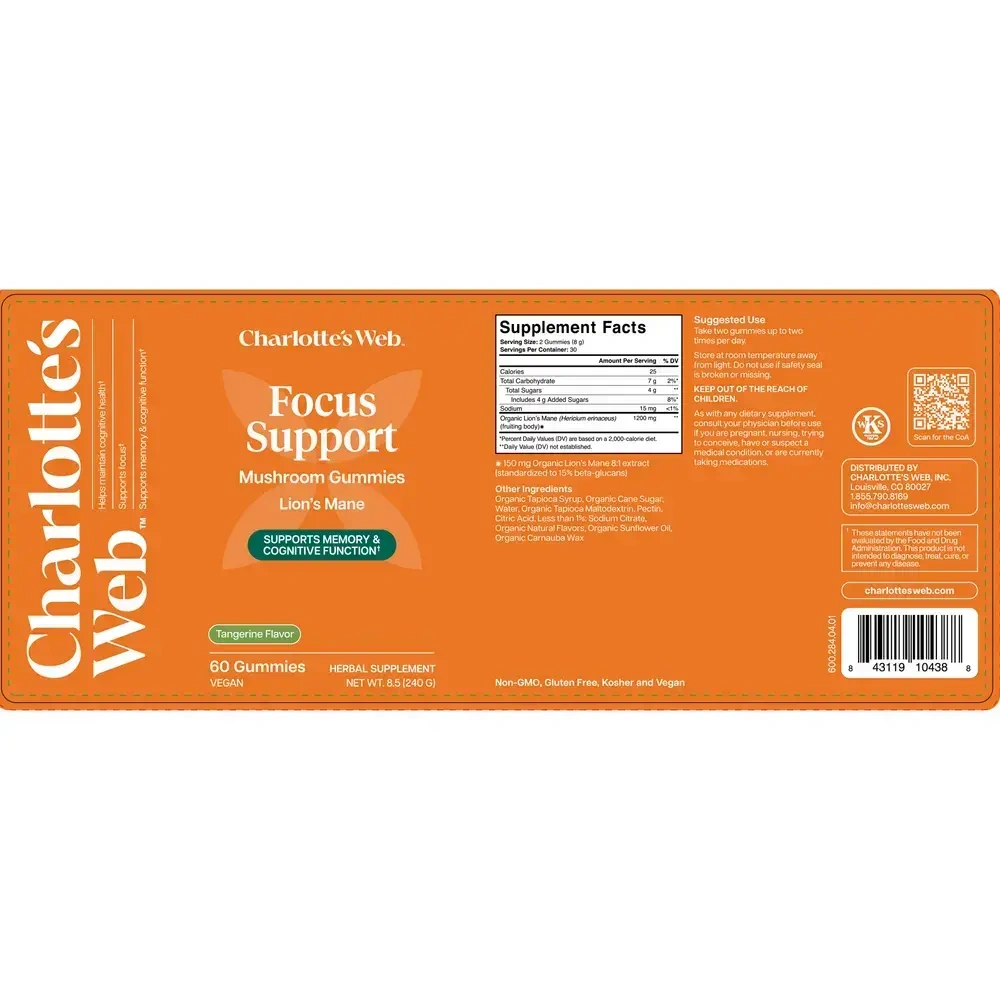 Product image for CW Focus Support Lion's Mane Gummy 60ct.