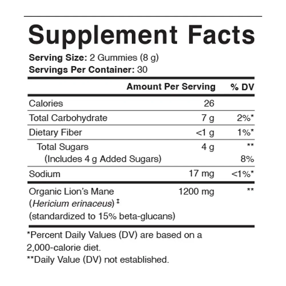 Product image for Lion's Mane Focus Support Gummy.